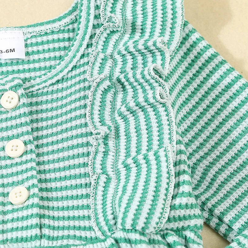 BELLE Striped Ruffle Dress