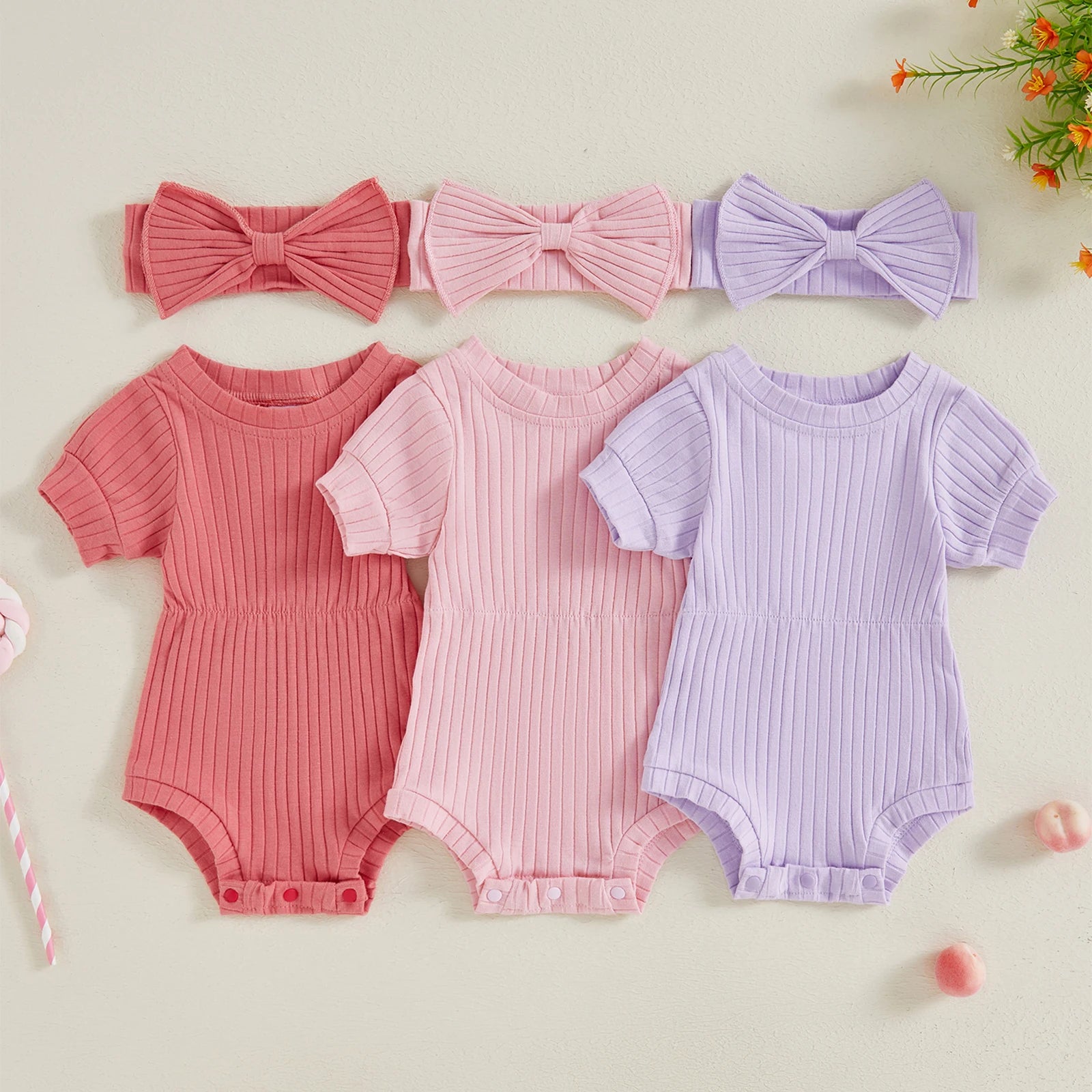 SADIE Ribbed Onesie with Headband
