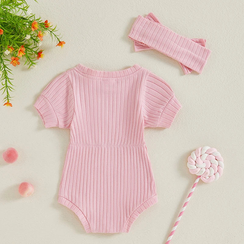 SADIE Ribbed Onesie with Headband