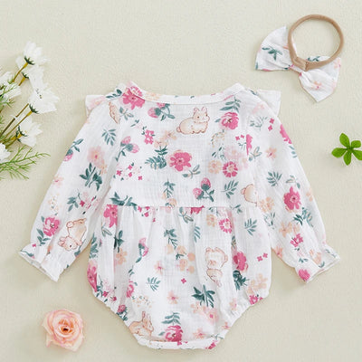 SPRING FLOWERS Ruffle Romper