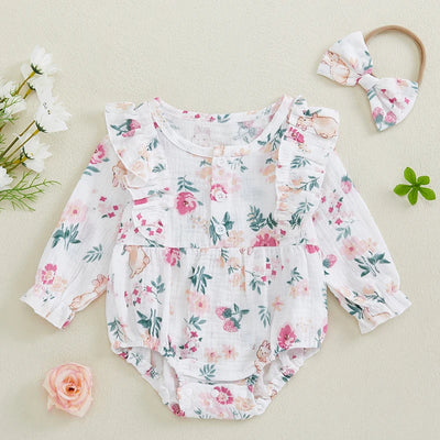 SPRING FLOWERS Ruffle Romper