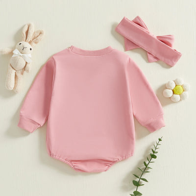 BUNNY FLOWER FIELD Long-Sleeve Romper