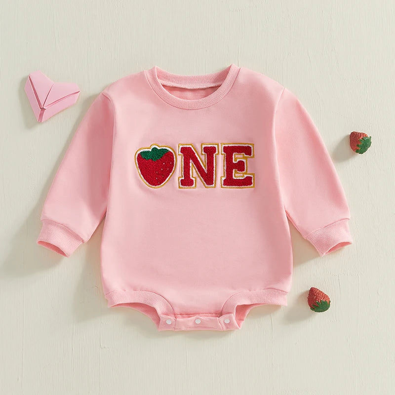 ONE Strawberry Long-Sleeve Onesie