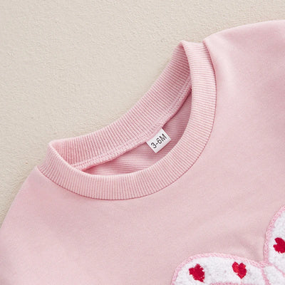 BOWTIE Pink Long-Sleeve Onesie