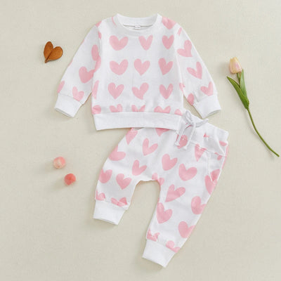 PINK HEARTS White Outfit