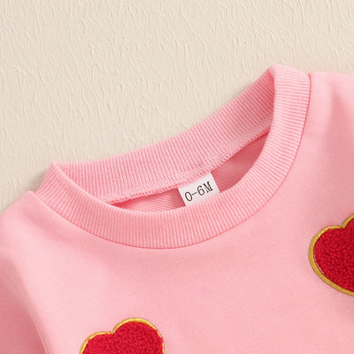 PLUSH HEART Pink Sweatshirt