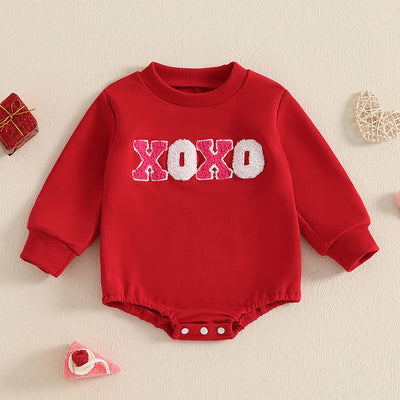 XOXO Red Long-Sleeve Onesie