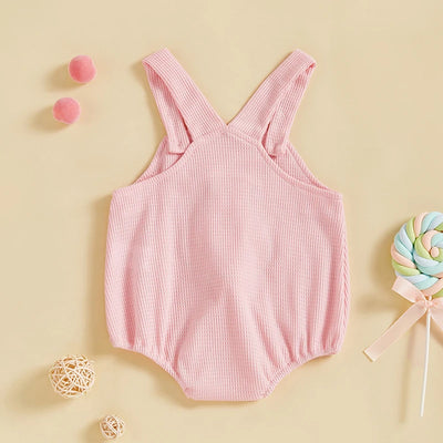 LITTLE BUNNY Waffle Knit Romper