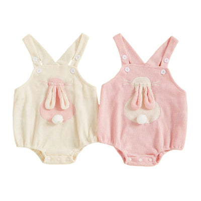 LITTLE BUNNY Waffle Knit Romper