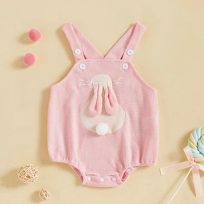 LITTLE BUNNY Waffle Knit Romper