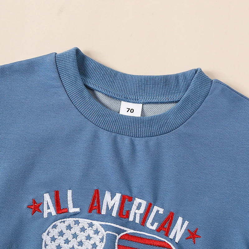 ALL AMERICAN DUDE Embroidered T-Shirt Onesie