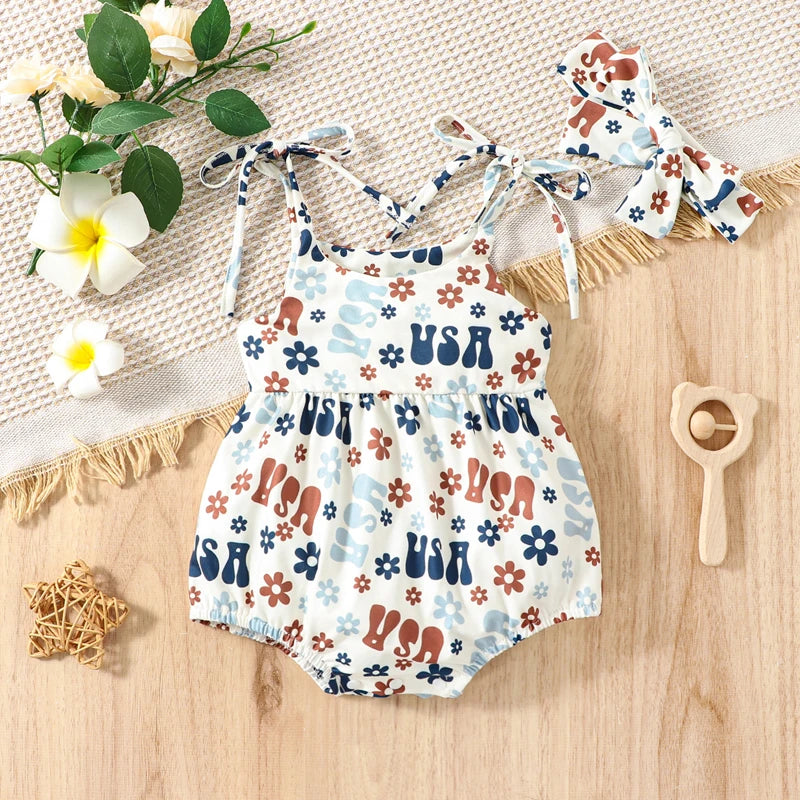 USA Flower Power Romper