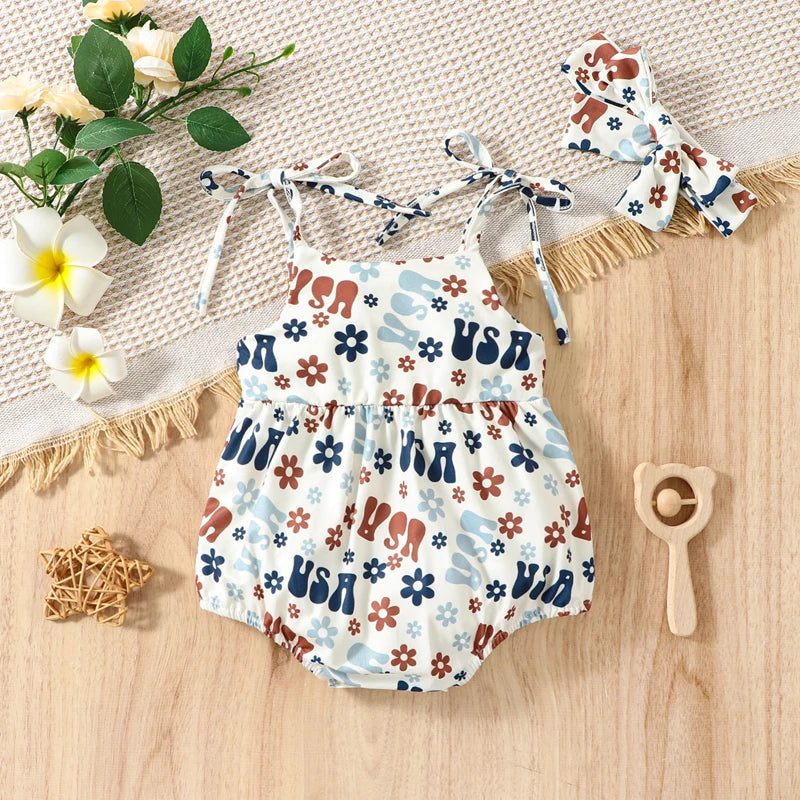 USA Flower Power Romper