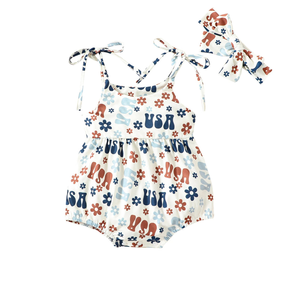 USA Flower Power Romper