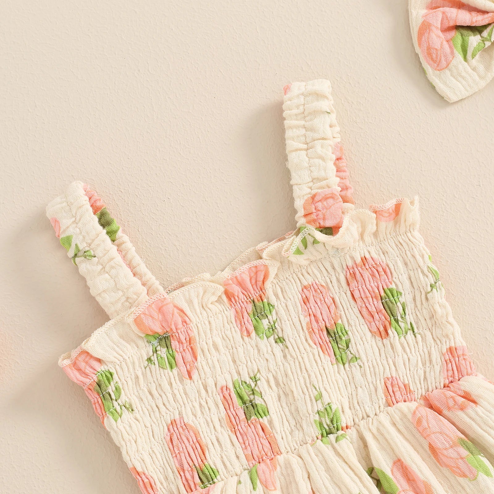 AUGUSTINA Smocked Romper with Headband