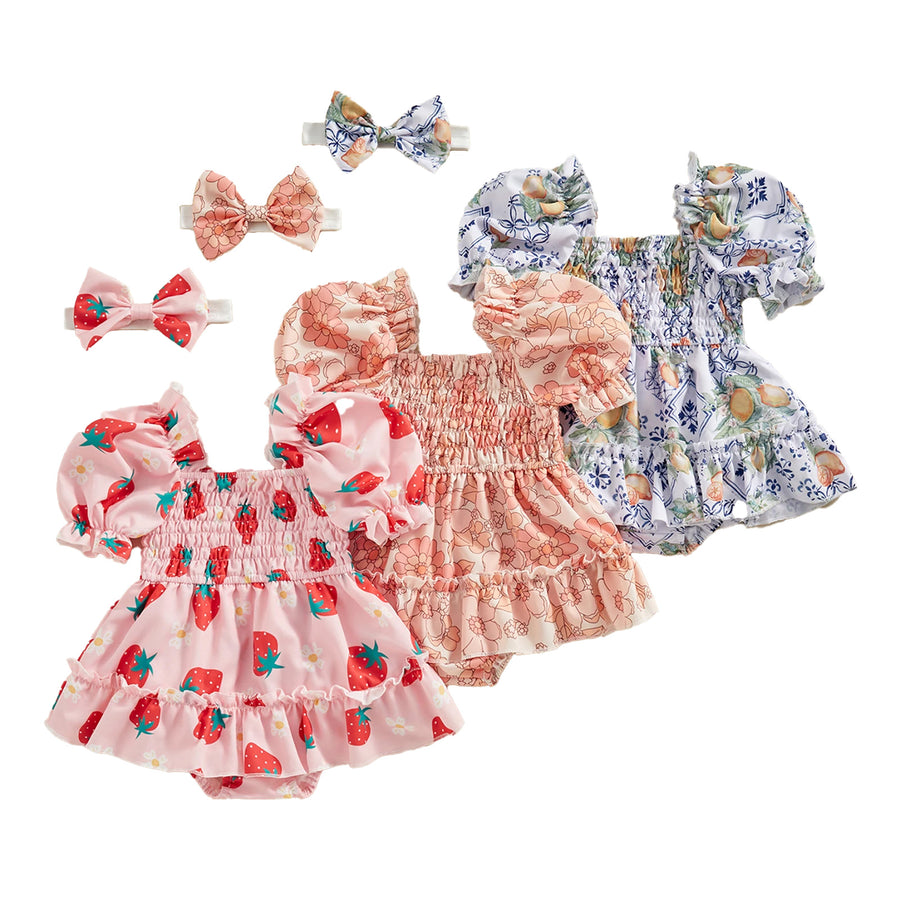 SUMMER FIELDS Romper Dress with Headband