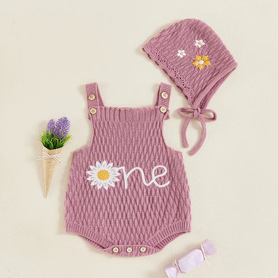 ONE Knitted Romper with Cap