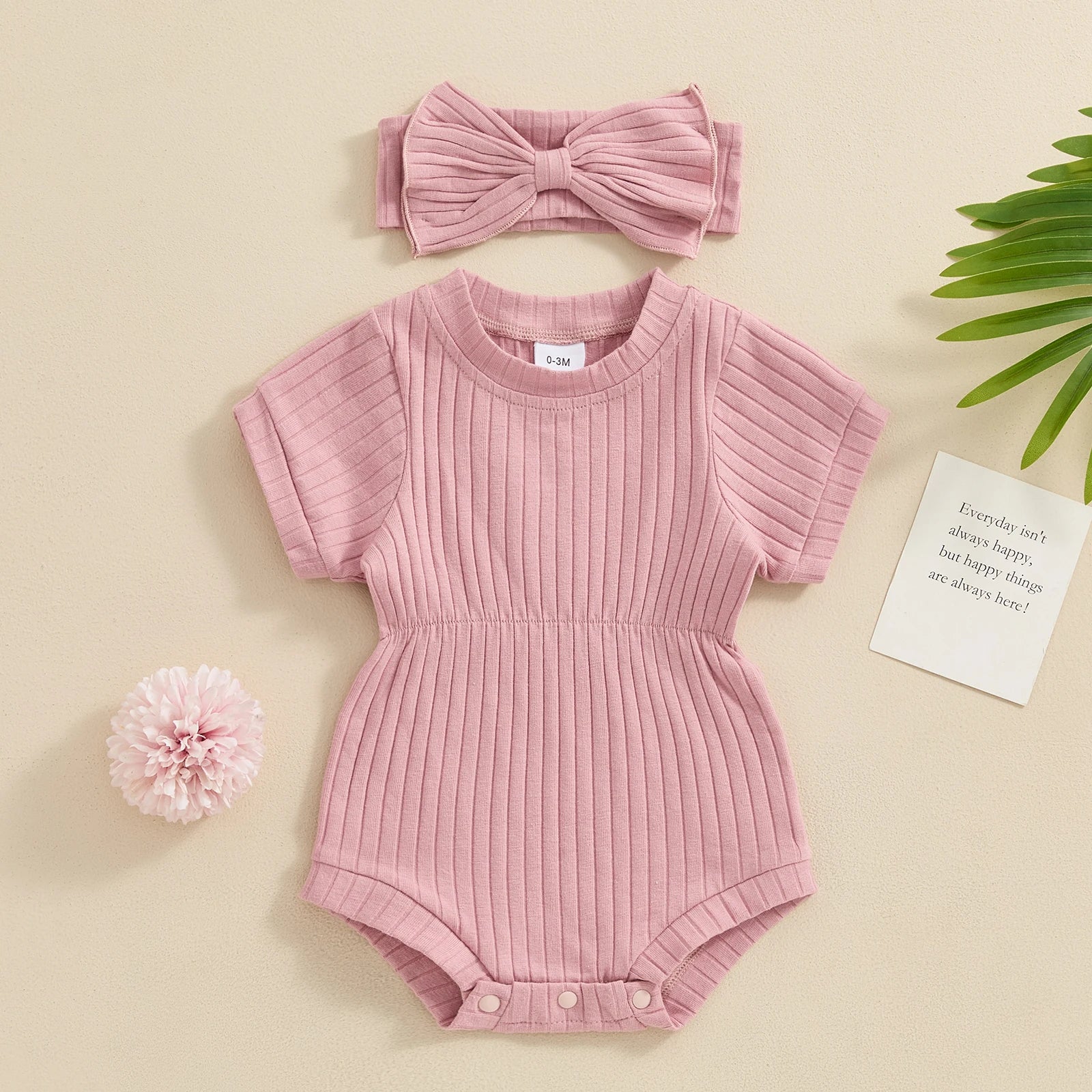 NOLA Ribbed Romper with Headband