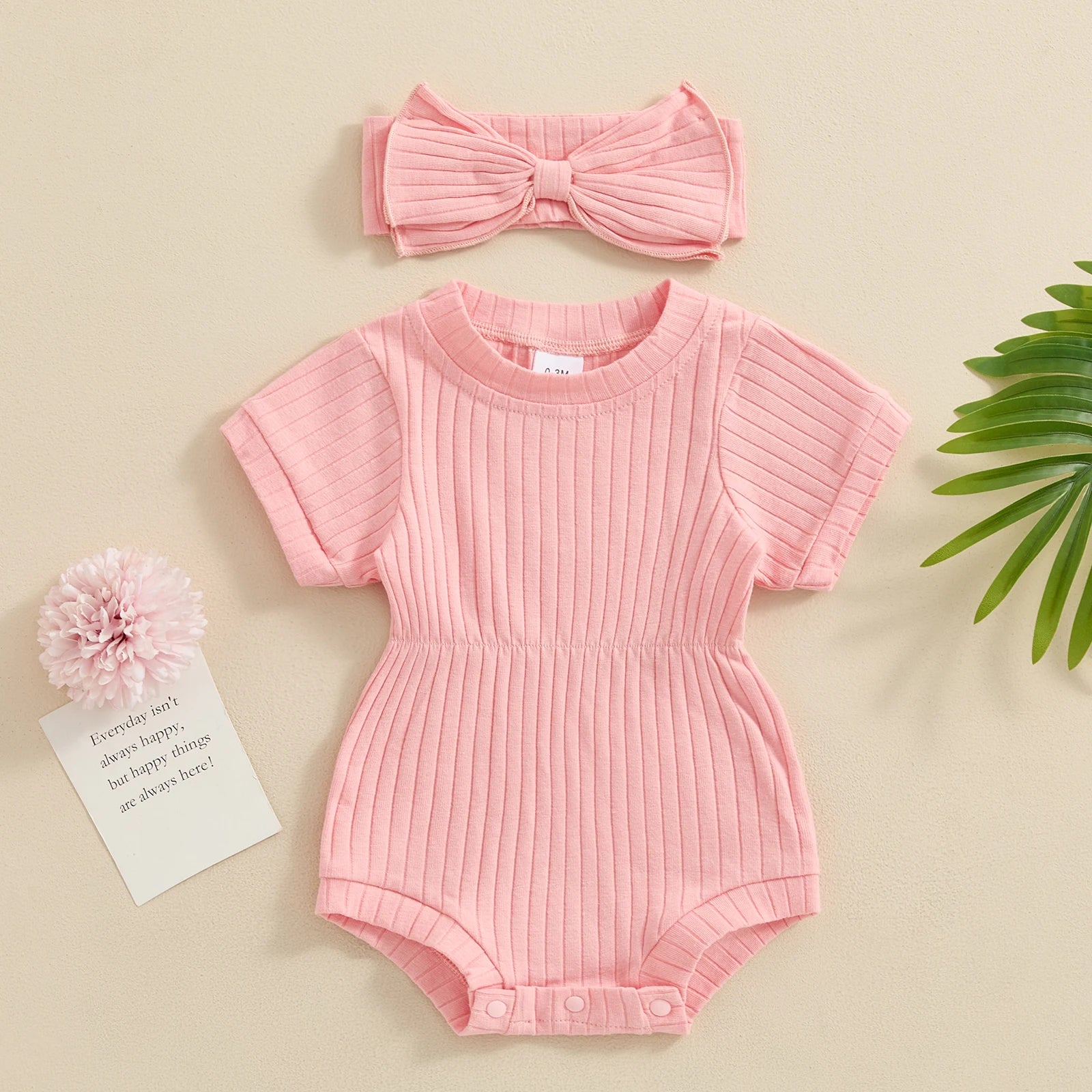 NOLA Ribbed Romper with Headband
