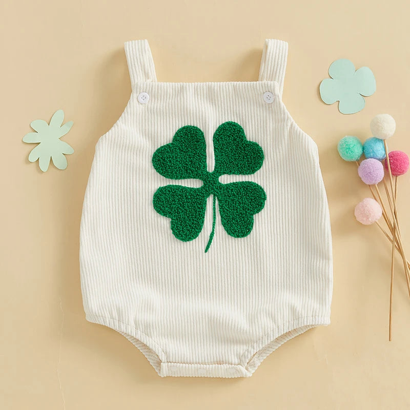 CLOVER White Corduroy Romper