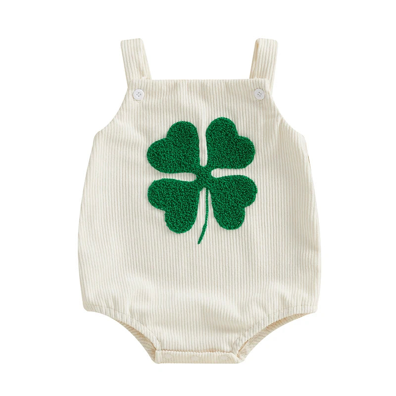CLOVER White Corduroy Romper
