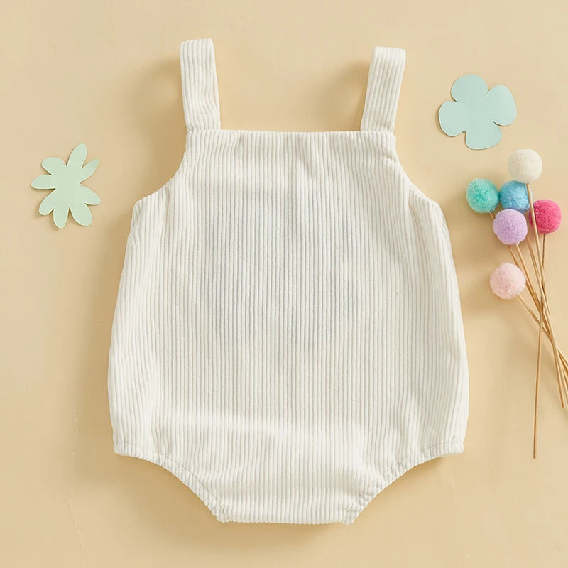CLOVER White Corduroy Romper