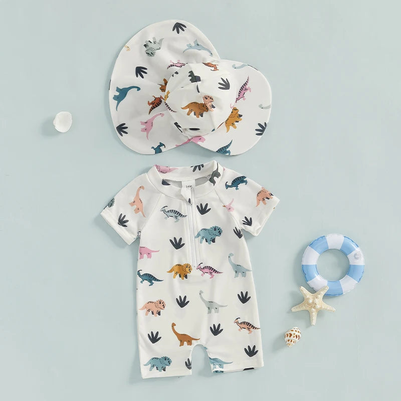 DINOSAUR Swimsuit with Sun Hat