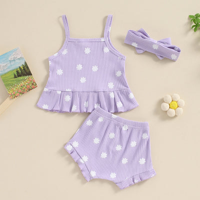 LAVENDER Flower Ruffle Outfit