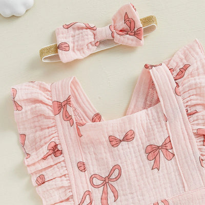 HEARTS & BOWTIES Ruffle Romper