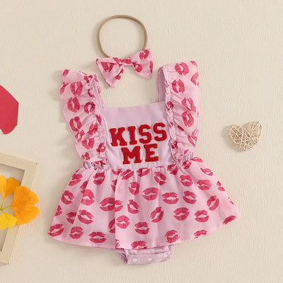 KISS ME Ruffle Romper Dress