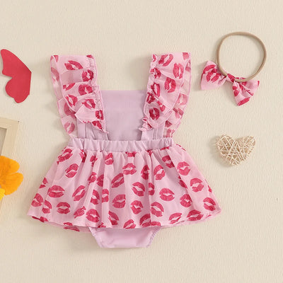 KISS ME Ruffle Romper Dress