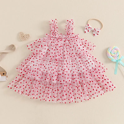 POLKA HEARTS Layered Tulle Dress