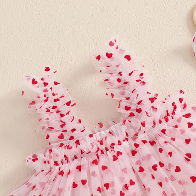 POLKA HEARTS Layered Tulle Dress