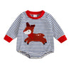 LITTLE FAWN Striped Long-Sleeve Onesie