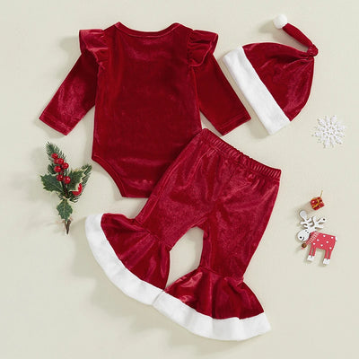 MERRY CHRISTMAS Velvet Bellbottoms Outfit