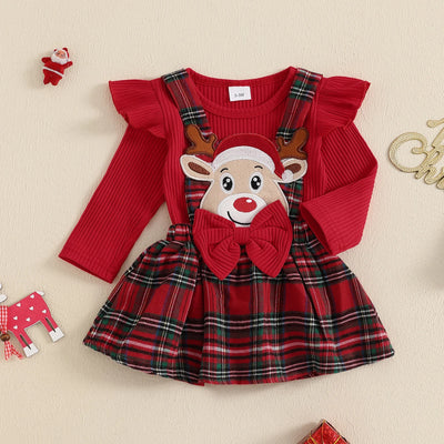 RUDOLPH Plaid Overall Skirt Outfit