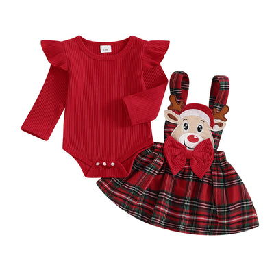 RUDOLPH Plaid Overall Skirt Outfit