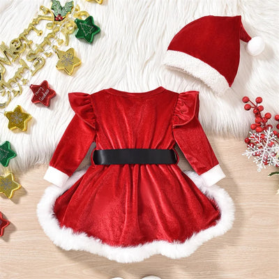 LITTLE MISS SANTA CLAUSE Romper Dress with Hat