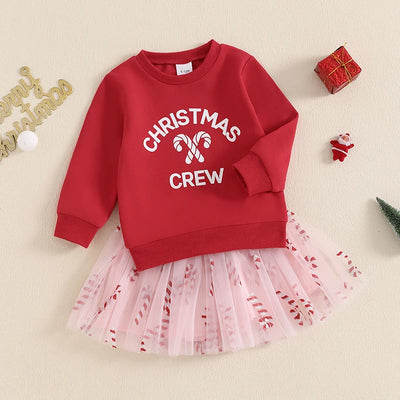 CHRISTMAS CREW Skirt Outfit