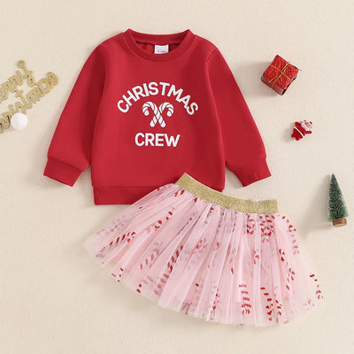 CHRISTMAS CREW Skirt Outfit