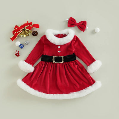 LITTLE MISS CLAUSE Dress with Headband