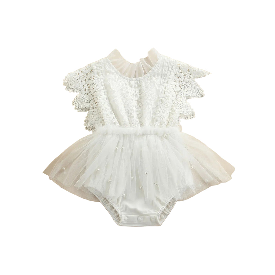 ANASTASIA Lace & Tulle Romper Dress