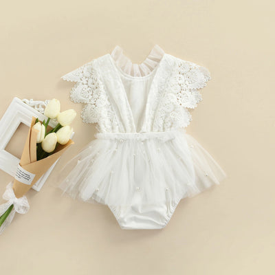 ANASTASIA Lace & Tulle Romper Dress