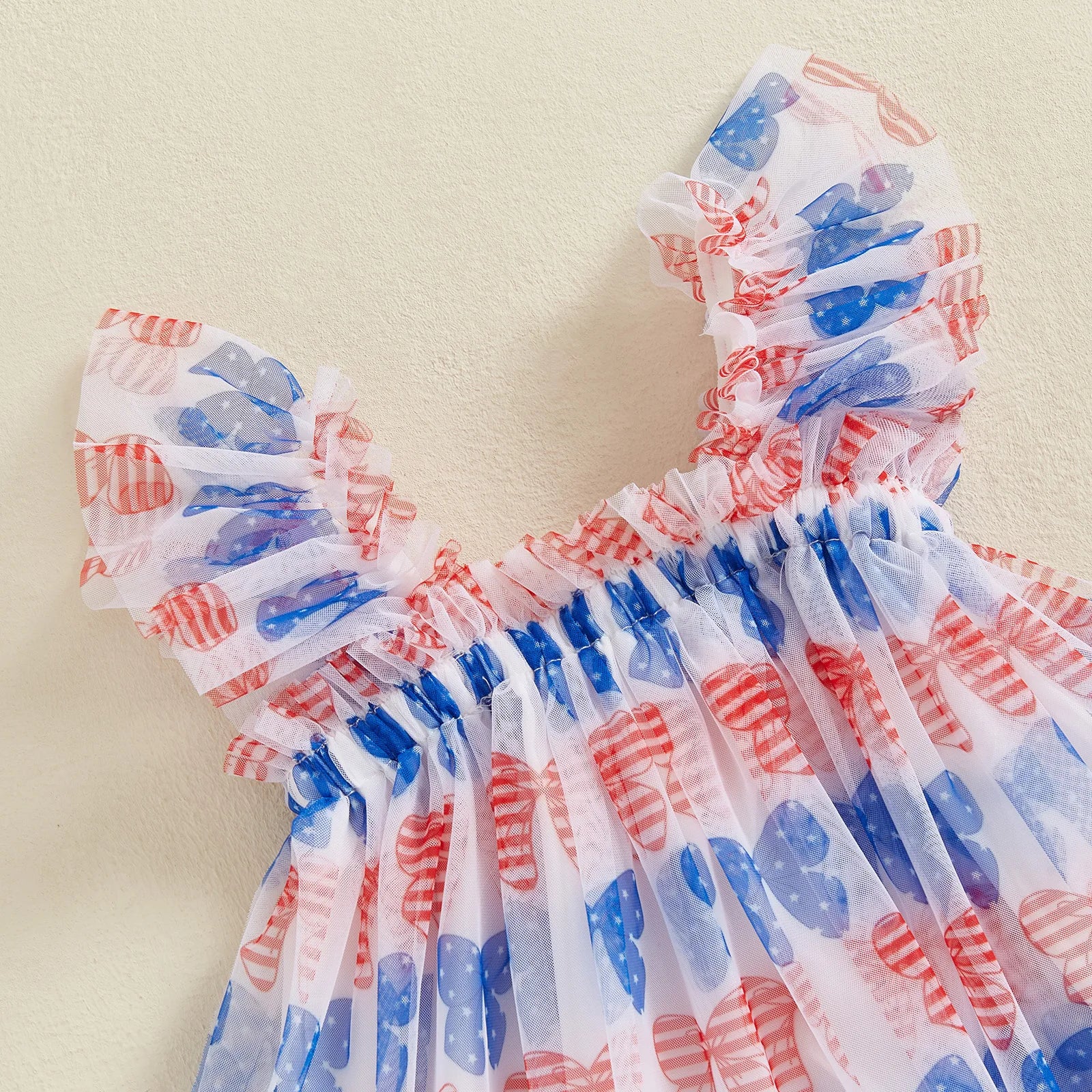 RED, WHITE & BLUE Bowtie Tulle Dress