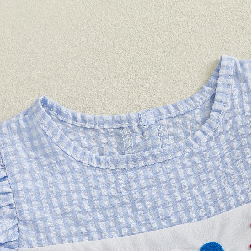 INDEPENDENCE DAY Ruffle Sleeve Bowtie Dress