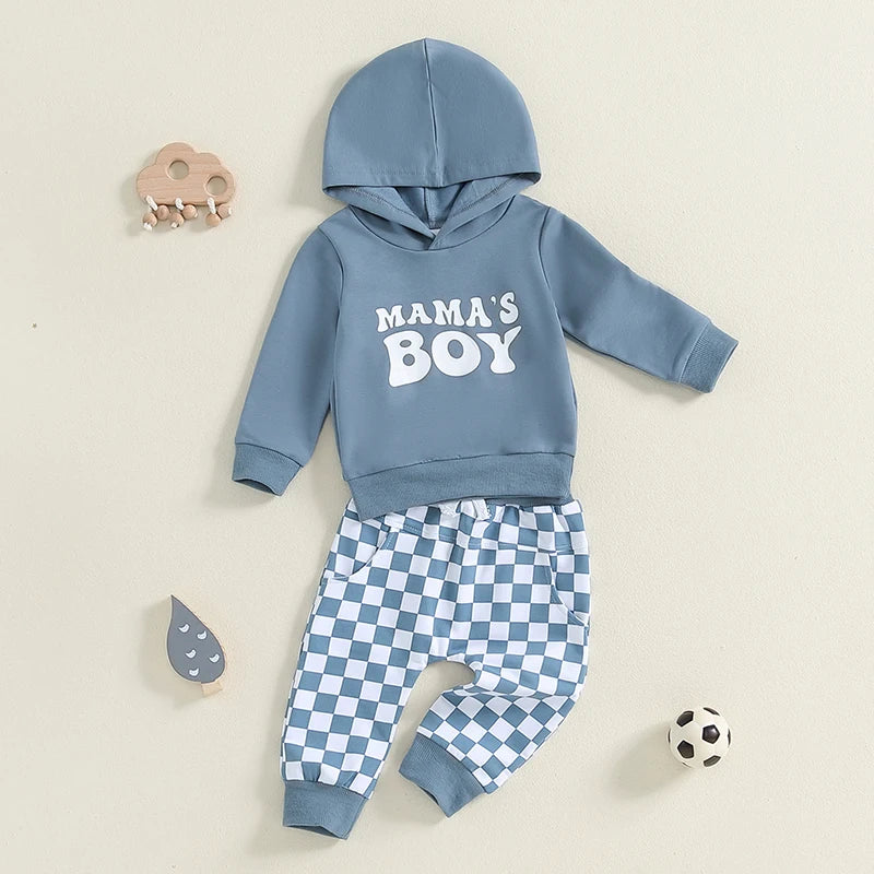 MAMA'S BOY Hooded Checkers Outfit