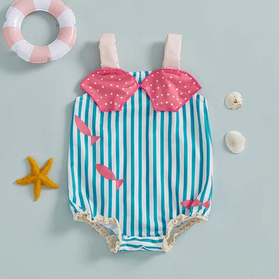 SEASHELLS Striped Swimsuit