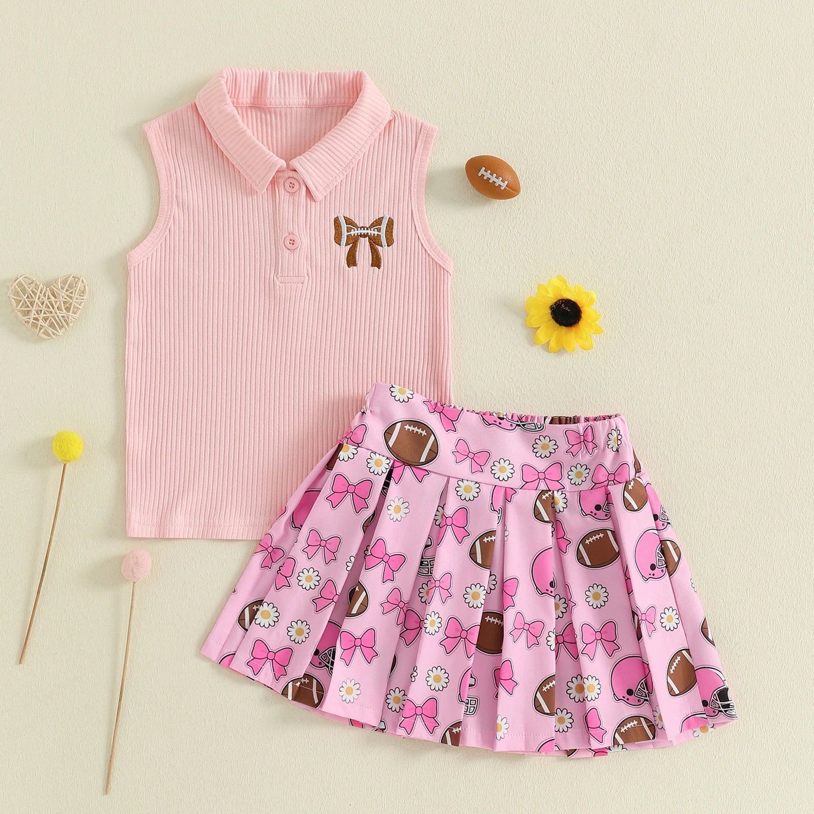 FOOTBALL Bowtie Skirt Outfit