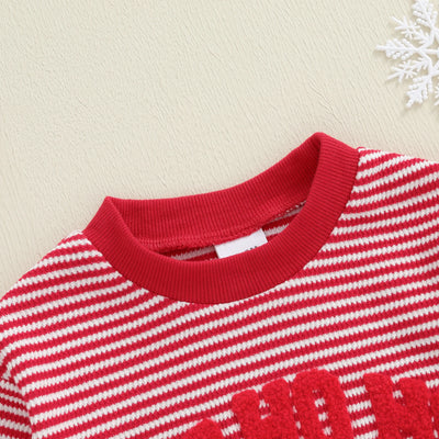 HO HO HO Striped Long-Sleeve Onesie