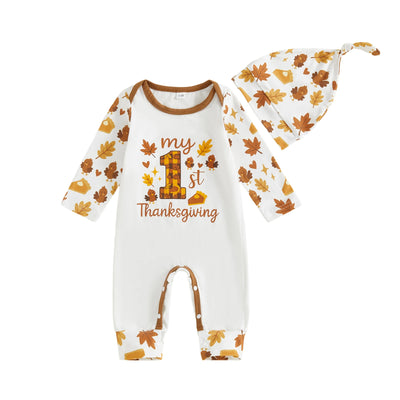 MY 1ST THANKSGIVING Fall Leaves Jumpsuit